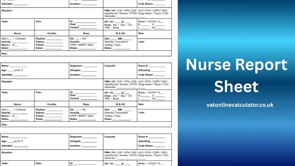 What is a Nurse Report Sheet